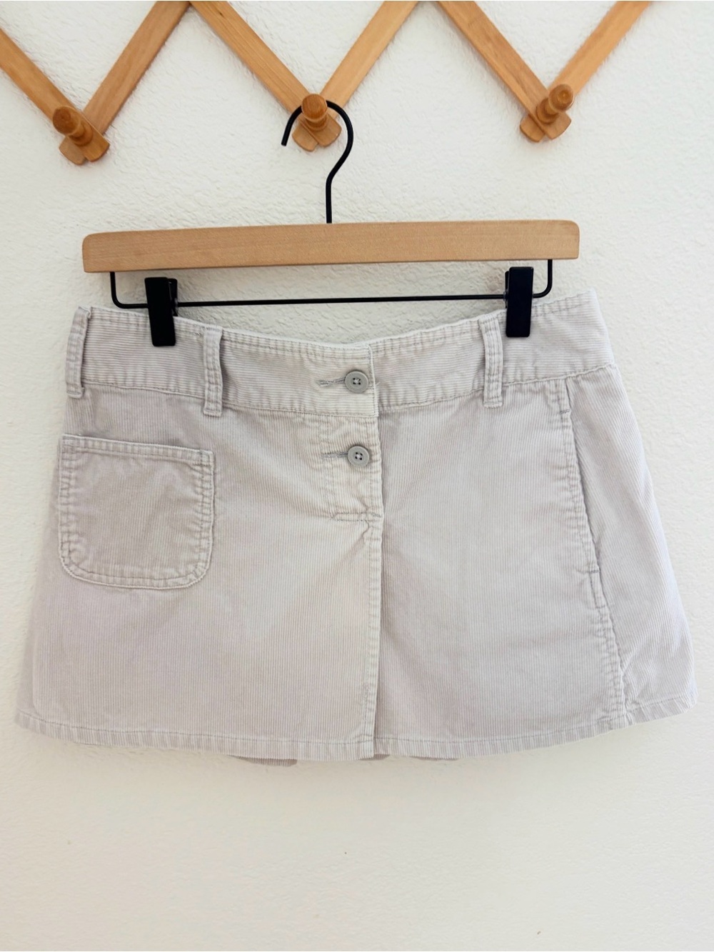 Vintage Old Navy Corduroy Mini Skirt in Light Grey